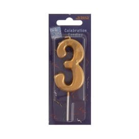 Κεριά γενεθλίων αριθμοί χρυσοί Αλιπράντης 1 τεμ. - Image 5