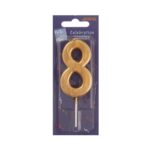 Κεριά γενεθλίων αριθμοί χρυσοί Αλιπράντης 1 τεμ. - Image 10