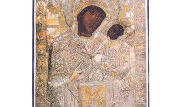 Ξύλινο εικόνισμα Παναγία Εκατονταπυλιανή 26x20 εκ. 1 τεμ.