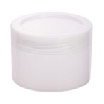 Βαζάκι πλαστικό, στρογγυλό, με βιδωτό καπάκι και φλάντζα, διάφανο 125ml
