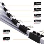 Μεταλλικά μαύρα κλιπ για έγγραφα Foska Binder Clips κουτί 12 τεμ.