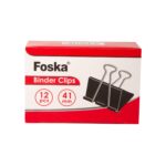 Μεταλλικά μαύρα κλιπ για έγγραφα Foska Binder Clips κουτί 12 τεμ. - Image 11