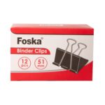 Μεταλλικά μαύρα κλιπ για έγγραφα Foska Binder Clips κουτί 12 τεμ. - Image 15