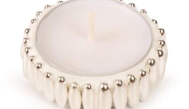 Χειροποίητο διακοσμητικό ρεσώ για δίσκους μνημοσύνου με ασημοκούφετο κριθαράκι 1 τεμ.