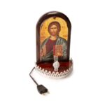 Εικόνισμα ρεύματος με λάμπα Ιησούς ξύλινο μεγάλο (14x11x23,5εκ.) 1 τεμ. - Image 2