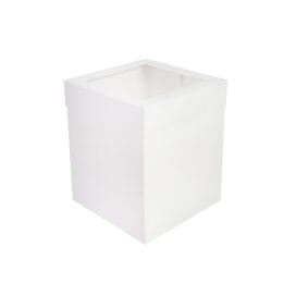 Κουτί τούρτας χάρτινο τετράγωνο λευκό με παράθυρο 1 τεμ. - Image 3