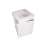 Κουτί τούρτας χάρτινο τετράγωνο λευκό με παράθυρο 1 τεμ. - Image 4