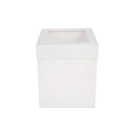 Κουτί τούρτας χάρτινο τετράγωνο λευκό με παράθυρο 1 τεμ. - Image 5