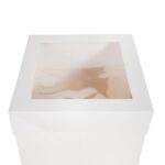 Κουτί τούρτας χάρτινο τετράγωνο λευκό με παράθυρο 1 τεμ. - Image 6