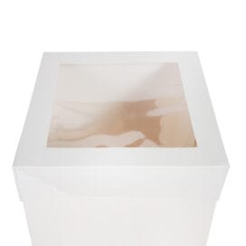 Κουτί τούρτας χάρτινο τετράγωνο λευκό με παράθυρο 1 τεμ. - Image 6