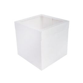 Κουτί τούρτας χάρτινο τετράγωνο λευκό με παράθυρο 1 τεμ. - Image 8