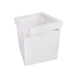 Κουτί τούρτας χάρτινο τετράγωνο λευκό με παράθυρο 1 τεμ. - Image 9