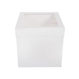 Κουτί τούρτας χάρτινο τετράγωνο λευκό με παράθυρο 1 τεμ. - Image 10