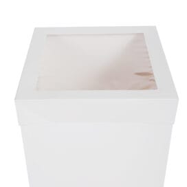 Κουτί τούρτας χάρτινο τετράγωνο λευκό με παράθυρο 1 τεμ. - Image 11