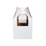 Κουτί τούρτας χάρτινο τετράγωνο λευκό με παράθυρο και λαβή 1 τεμ.