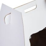 Κουτί τούρτας χάρτινο τετράγωνο λευκό με παράθυρο και λαβή 1 τεμ. - Image 3