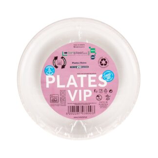 Πιάτα πλαστικά επαναχρησιμοποιήσιμα στρογγυλά, λευκά, Φ21,7 εκ., βαθειά (4 εκ.) LariPlast Plates VIP 20 τεμ.