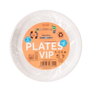 Πιάτα πλαστικά επαναχρησιμοποιήσιμα στρογγυλά, λευκά, Φ21,7 εκ., ρηχά (1,9 εκ.) LariPlast Plates VIP 20 τεμ.