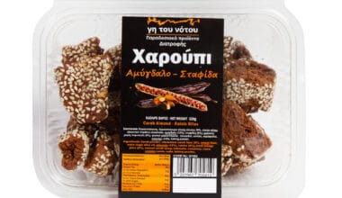 Κουλουράκια από χαρούπι με αμύγδαλο & σταφίδα "Γη του Νότου" 320 γρ.