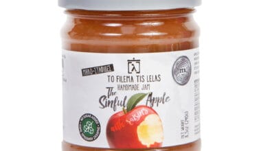 Σπιτική μαρμελάδα "Το Φίλεμα Της Λέλας" μήλο χωρίς ζάχαρη/γλουτένη 240 γρ.