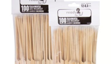 Καλαμάκια από μπαμπού (bamboo) για catering με λαβή Ready2U Pro 100 τεμ.