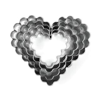 Κουπάτ μεταλλικό Αλιπράντης κυματιστές καρδούλες σετ 4 τεμ. (018.04.470)