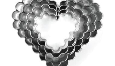 Κουπάτ μεταλλικό Αλιπράντης κυματιστές καρδούλες σετ 4 τεμ. (018.04.470)