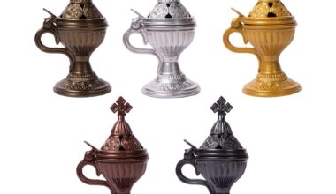 Λιβανιστήρι μεταλλικό κλασικό κωνικό σταυρός μεγάλο 1 τεμ.