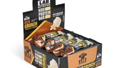 Μπάρα πρωτεΐνης 33% Lab Nutrition Crunch βανίλια χωρίς ζάχαρη κουτί 12x65 γρ.