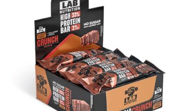 Μπάρα πρωτεΐνης 33% Lab Nutrition Crunch brownie χωρίς ζάχαρη κουτί 12x65 γρ.