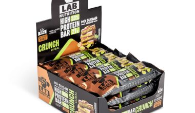 Μπάρα πρωτεΐνης 33% Lab Nutrition Crunch dubai χωρίς ζάχαρη κουτί 12x65 γρ.