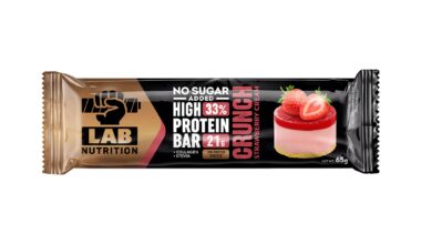 Μπάρα πρωτεΐνης 33% Lab Nutrition Crunch φράουλα χωρίς ζάχαρη 65 γρ.