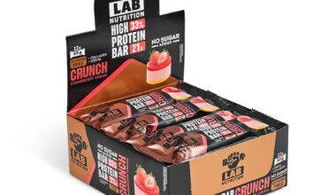 Μπάρα πρωτεΐνης 33% Lab Nutrition Crunch φράουλα χωρίς ζάχαρη κουτί 12x65 γρ.