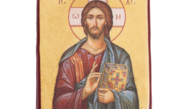 Κεραμεικό εικόνισμα με μαγνήτη Ιησούς Χριστός 3,8x4,8εκ. 1 τεμ.