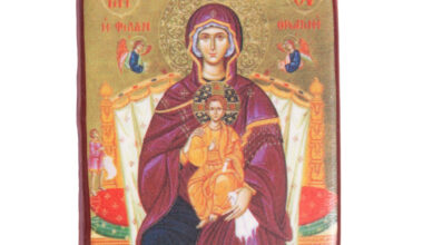 Κεραμεικό εικόνισμα με μαγνήτη Παναγία Φιλανθρωπινή 3,8x4,8εκ. 1 τεμ.