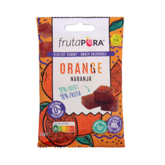 Ζελεδάκια πορτοκάλι frutapura χωρίς ζάχαρη/γλουτένη 32 γρ.