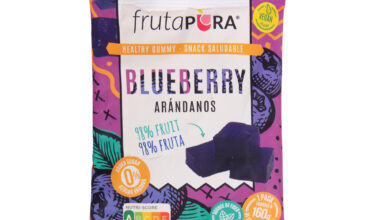 Ζελεδάκια μπλούμπερυ frutapura χωρίς ζάχαρη/γλουτένη 32 γρ.