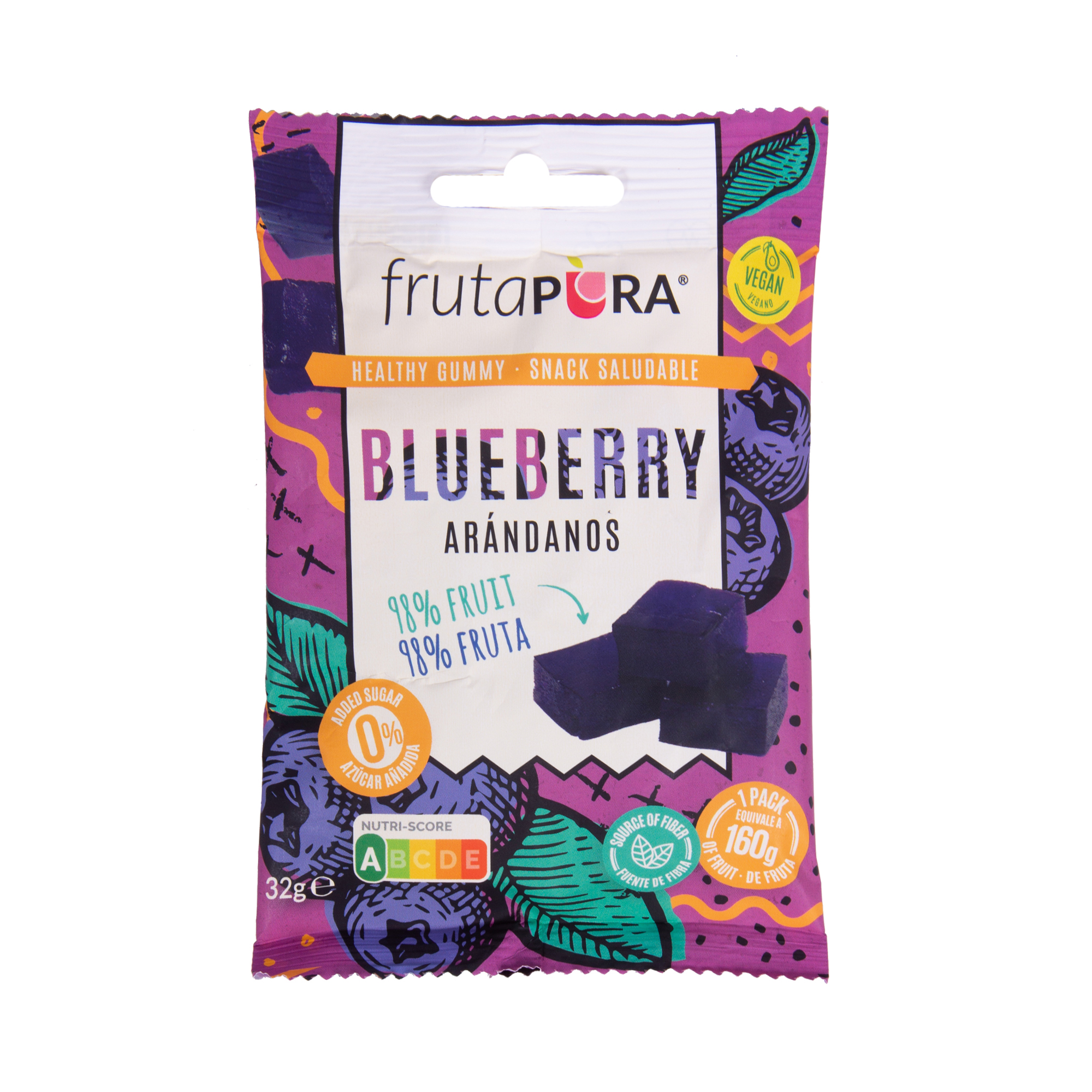 TU4A4761 Ζελεδάκια μπλούμπερυ frutapura χωρίς ζάχαρη/γλουτένη 32 γρ. - Image 1