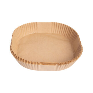 Αντικολλητικές φόρμες για φριτέζα αέρος (air fryer pad paper) τετράγωνες από λαδόχαρτο Homestyle 20x20x4,5 εκ. 50 τεμ. (7770)