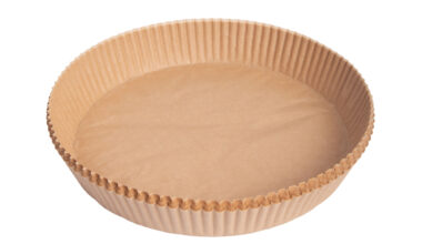 Αντικολλητικές φόρμες για φριτέζα αέρος (air fryer pad paper) στρογγυλές από λαδόχαρτο HomeStyle 23x4,5 εκ. 50 τεμ. (7771)