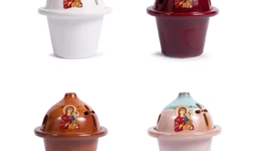 Καντήλι πήλινο βαθύ Παναγία 1 τεμ. (38602)